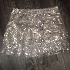 EXPRESS Silver Sequin Skirt Size S/P